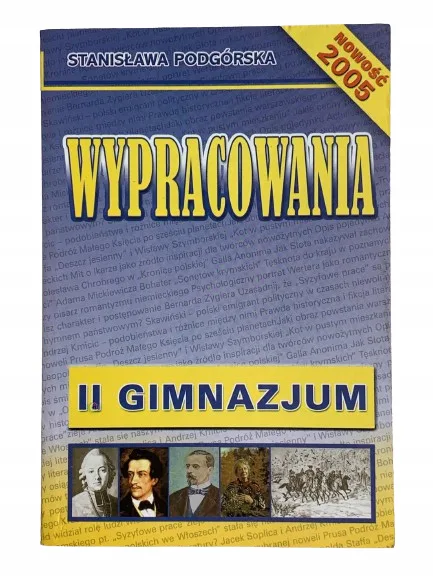 Okładka: WYPRACOWANIA 2 gimnazjum KLASA 7 8 wzory