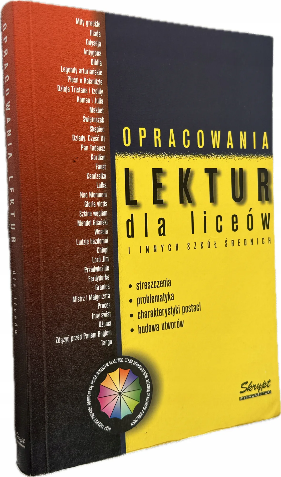 Okładka: opracowania omówienia streszczenia lektur liceum ściąga bryk matura