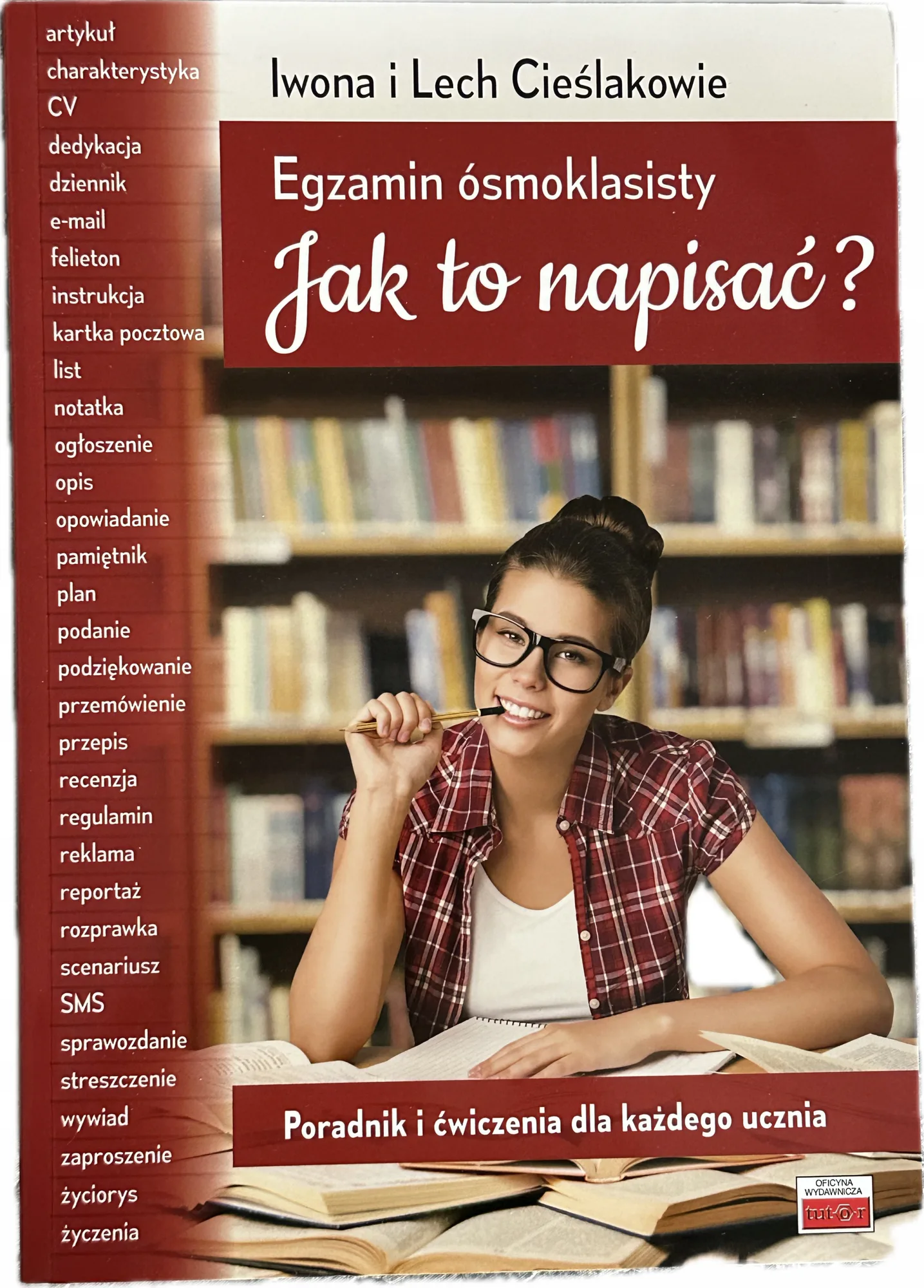 Okładka: EGZAMIN ÓSMOKLASISTY JĘZYK POLSKI WYPRACOWANIA rozprawka jak napisać ?