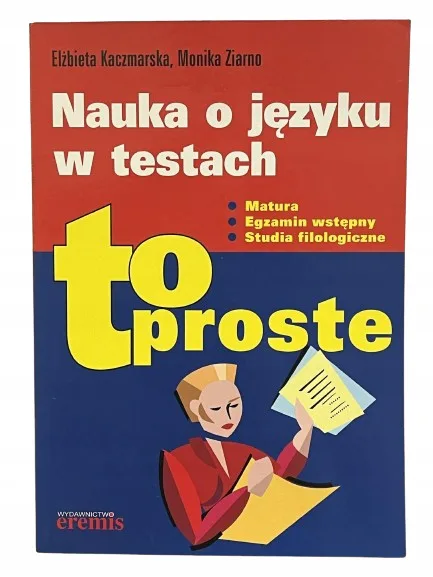 Okładka: Sprawdziany testy nauka o języku liceum ściąga LO studia filozoficzne matur