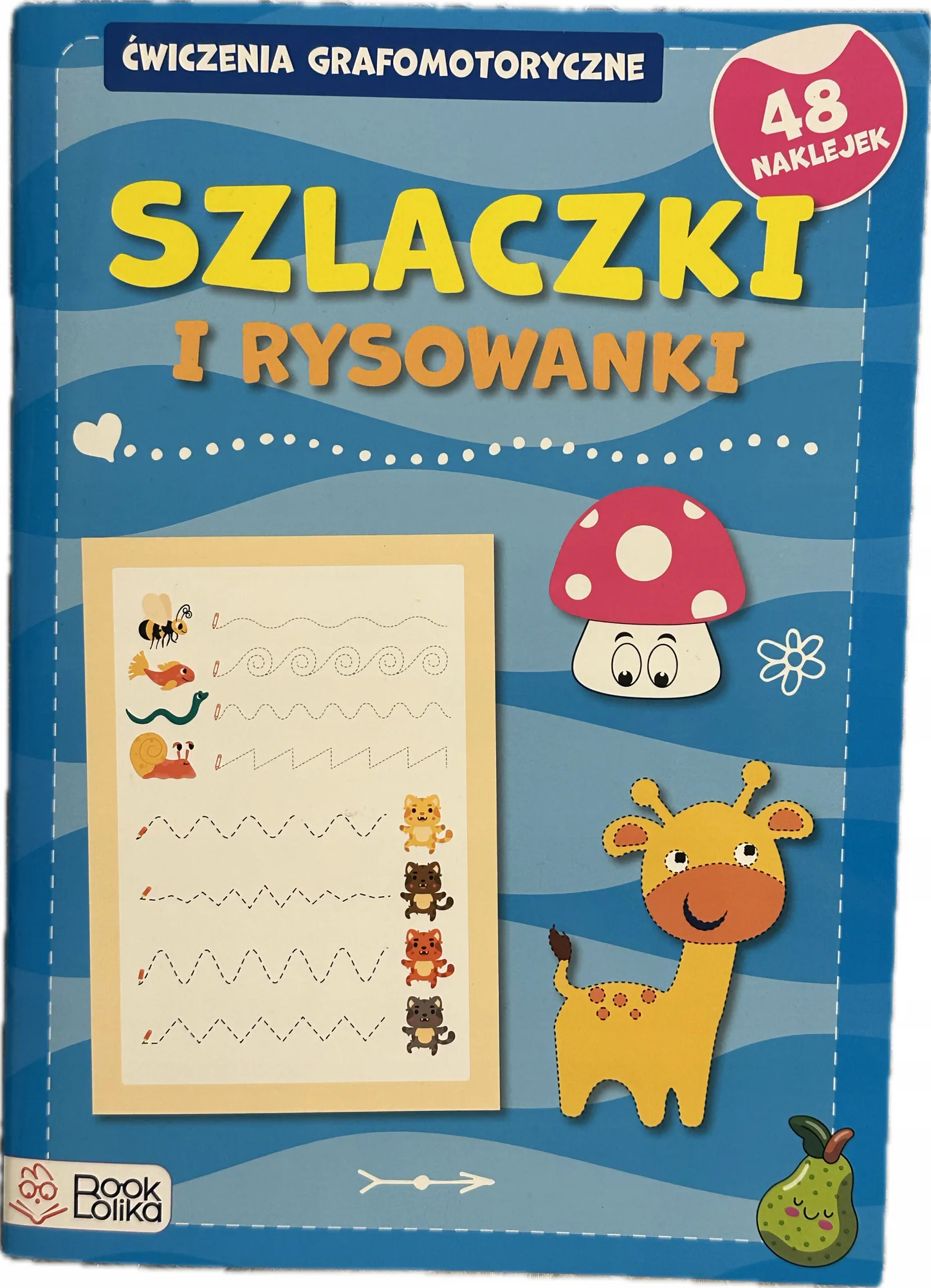 Okładka: Szlaczki zygzaczki nauka pisania po śladzie kolorowanki 4 5 lat NAKLEJKI
