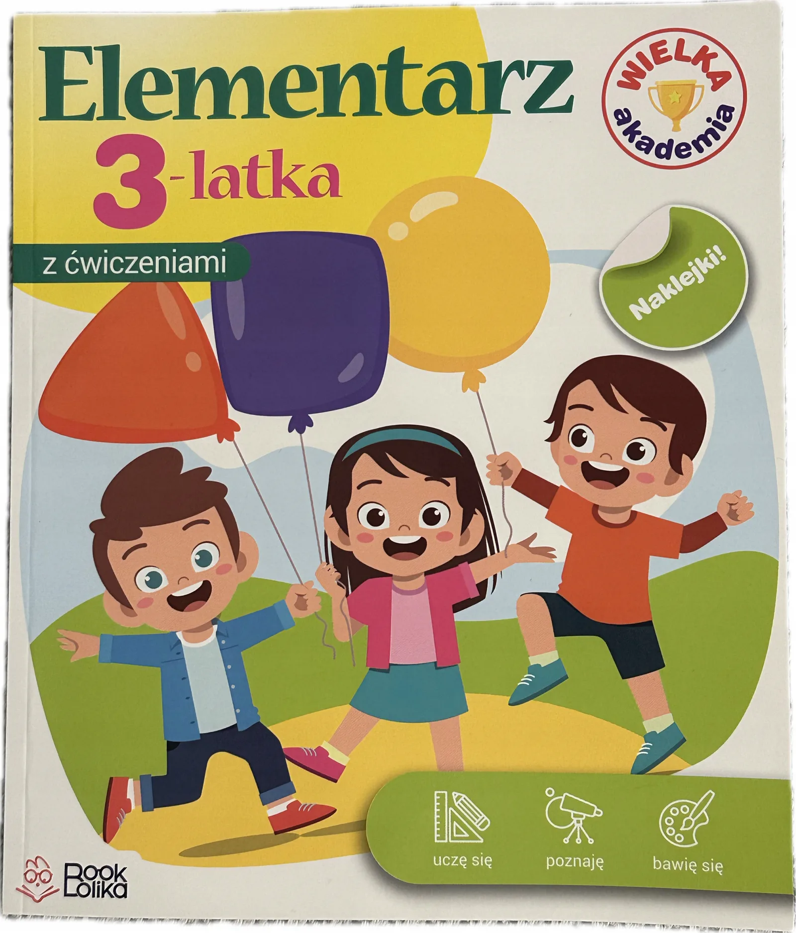 Okładka: Elementarz z naklejkami 3 LATKA EDUKACYJNA ćwiczenia trzylatka