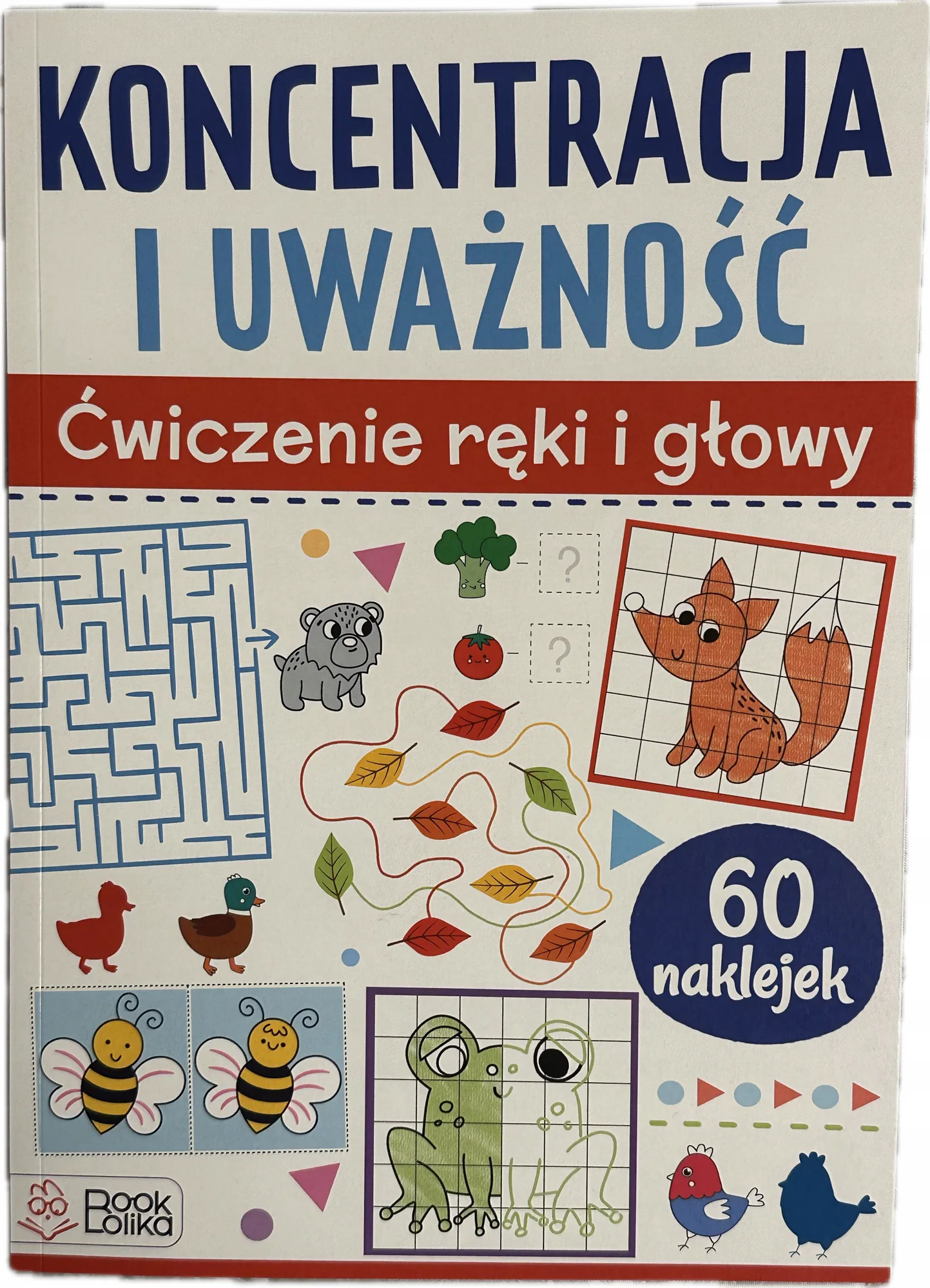 Okładka: ćwiczenia karty pracy na koncentrację dla dzieci kolorowanki naklejki 5 6 l