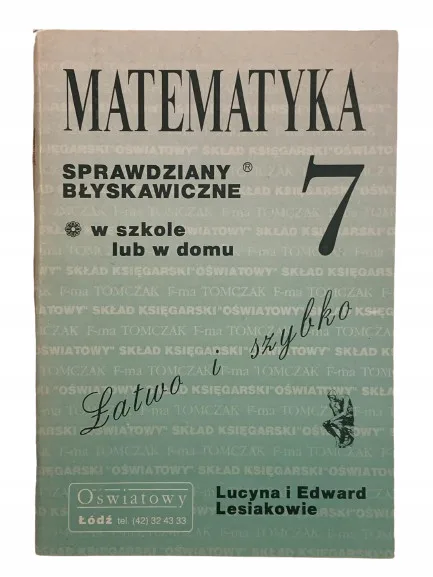 Okładka: MATEMATYKA klasa 7 SPRAWDZIANY testy