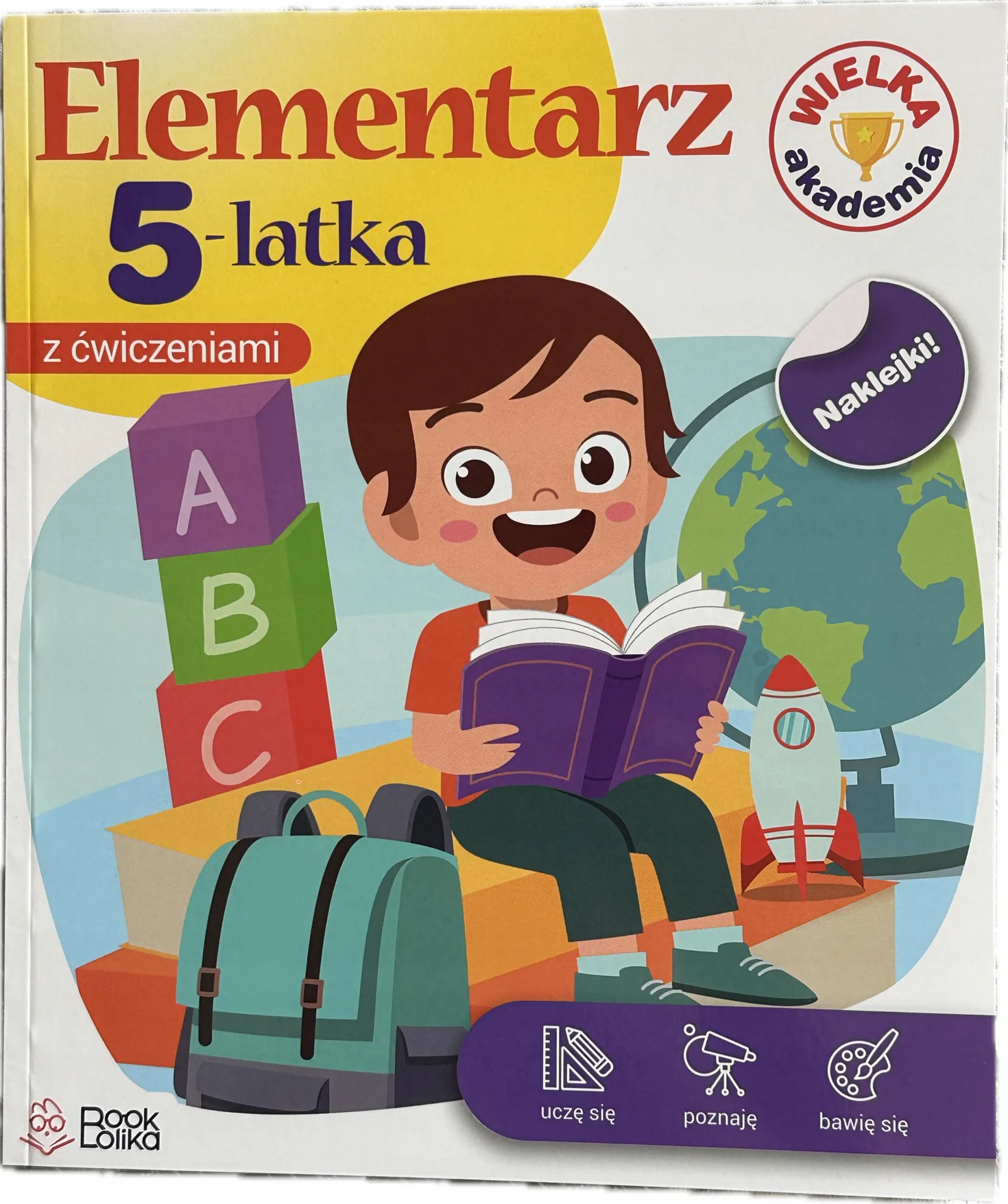 Okładka: Elementarz 5-latka 5 lat pięciolatka karty pracy zadania ćwiczenia naklejki
