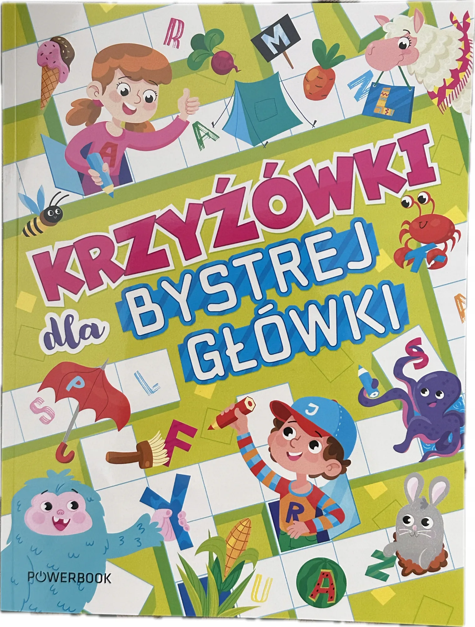 Okładka: kl 1 2 3 Kolorowe krzyżówki bystrej główki 7 8 9 lat A4
