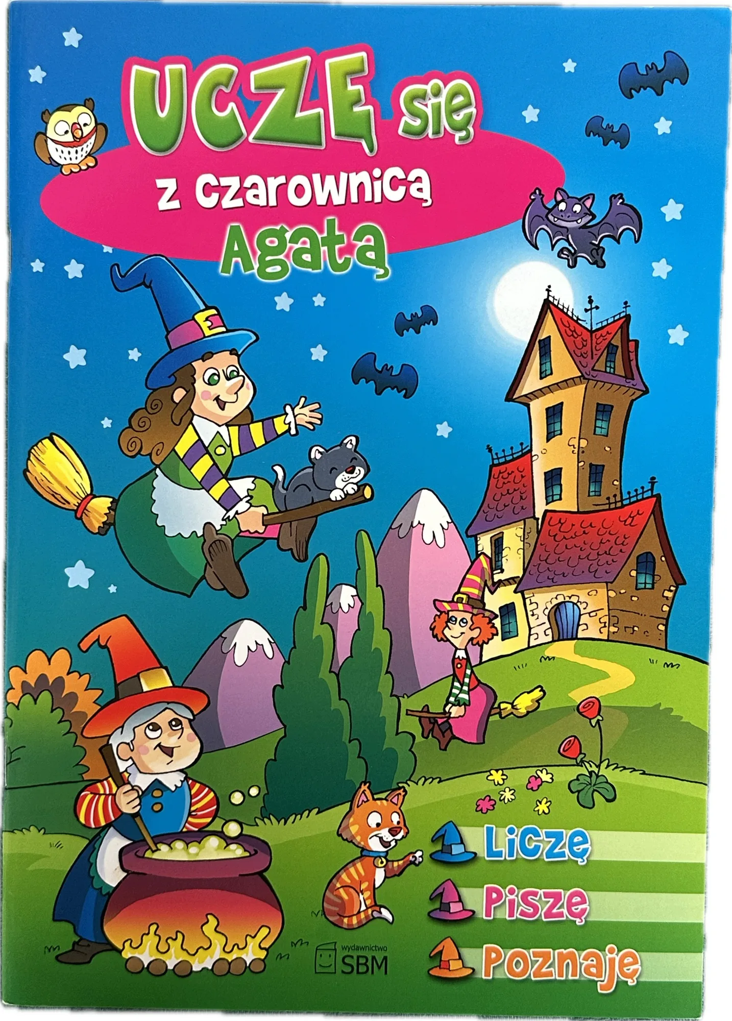 Okładka: Uczę się z czarownicą Agatą edukacyjna 3-4 latka nauka pisania po śladzie
