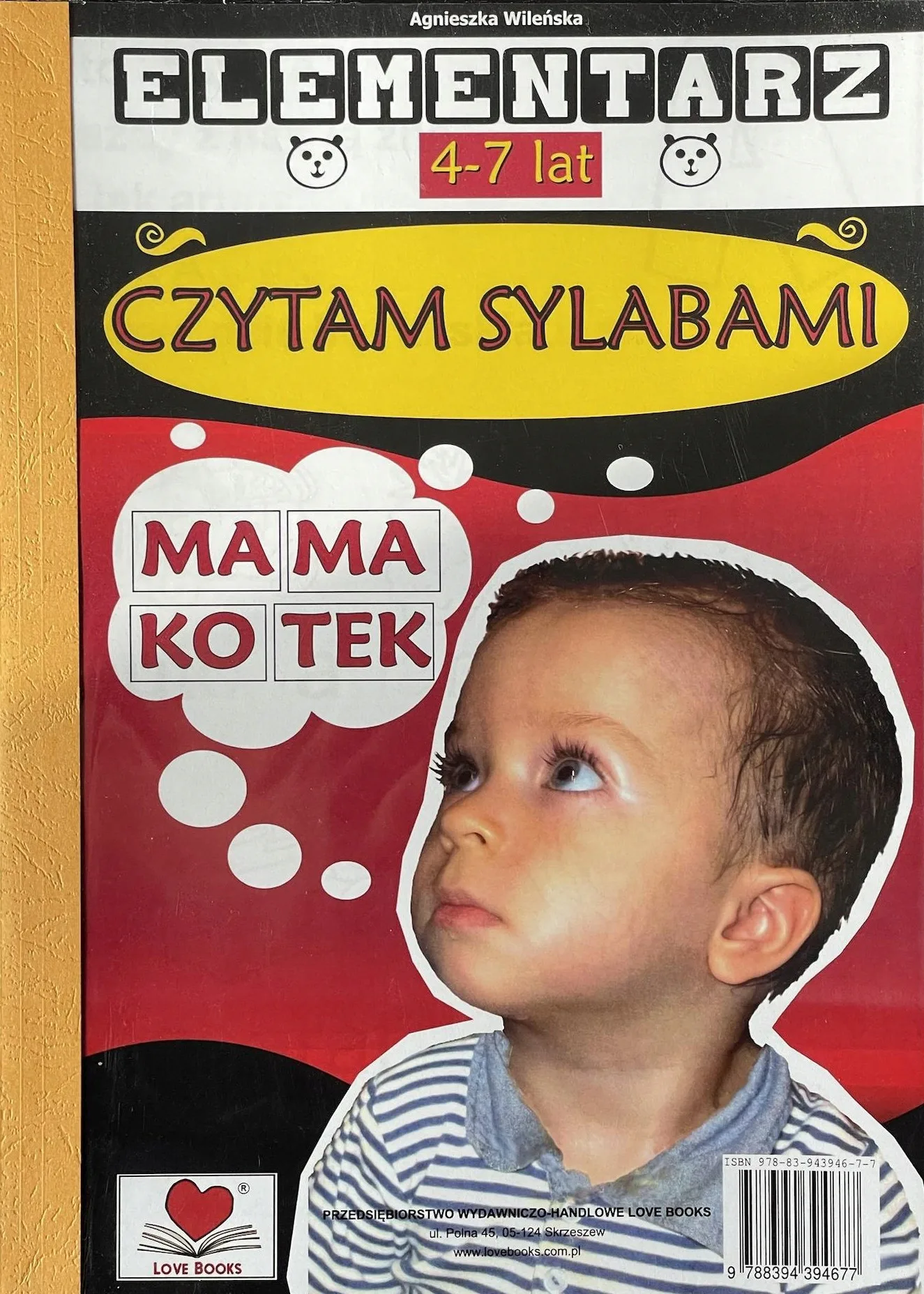 Okładka: NAUKA CZYTANIA sylabami sylaby elementarz a4