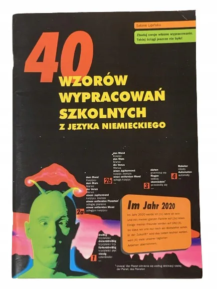 Okładka: JĘZYK NIEMIECKI KLASA 6 7 8 wypracowania 40 wzory wypracowań ściąga