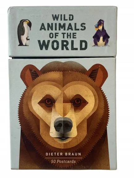 Okładka: karty Wild Animals of the World: 50 Postcards bdb