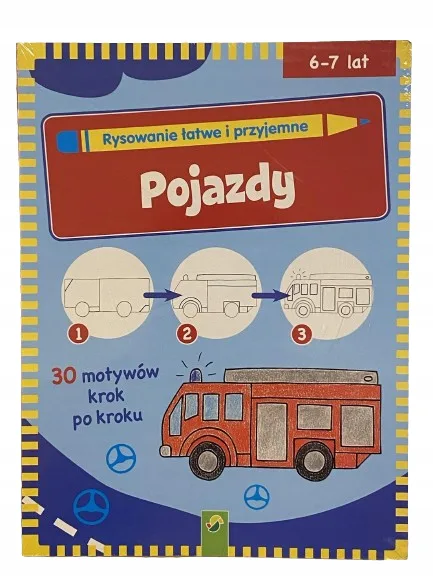 Okładka: NAUKA RYSUNKU KURS RYSOWANIA dla dzieci 6 7 pojazdy samochody