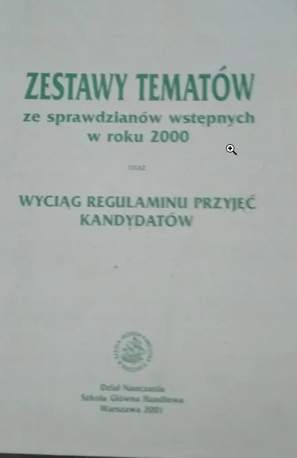 Okładka: SPRAWDZIANY MATURA studia TESTY SGH