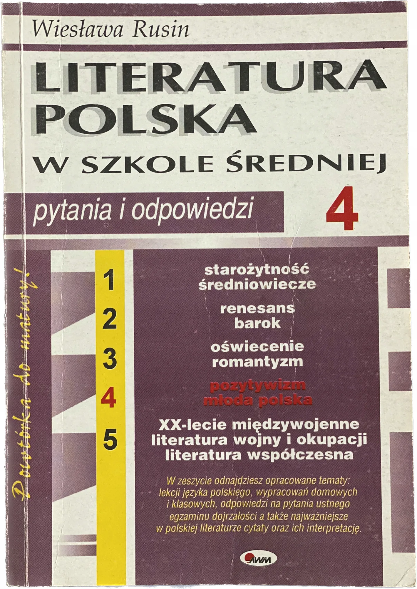 Okładka: Pozytywizm Młoda Polska ściąga literatura polska