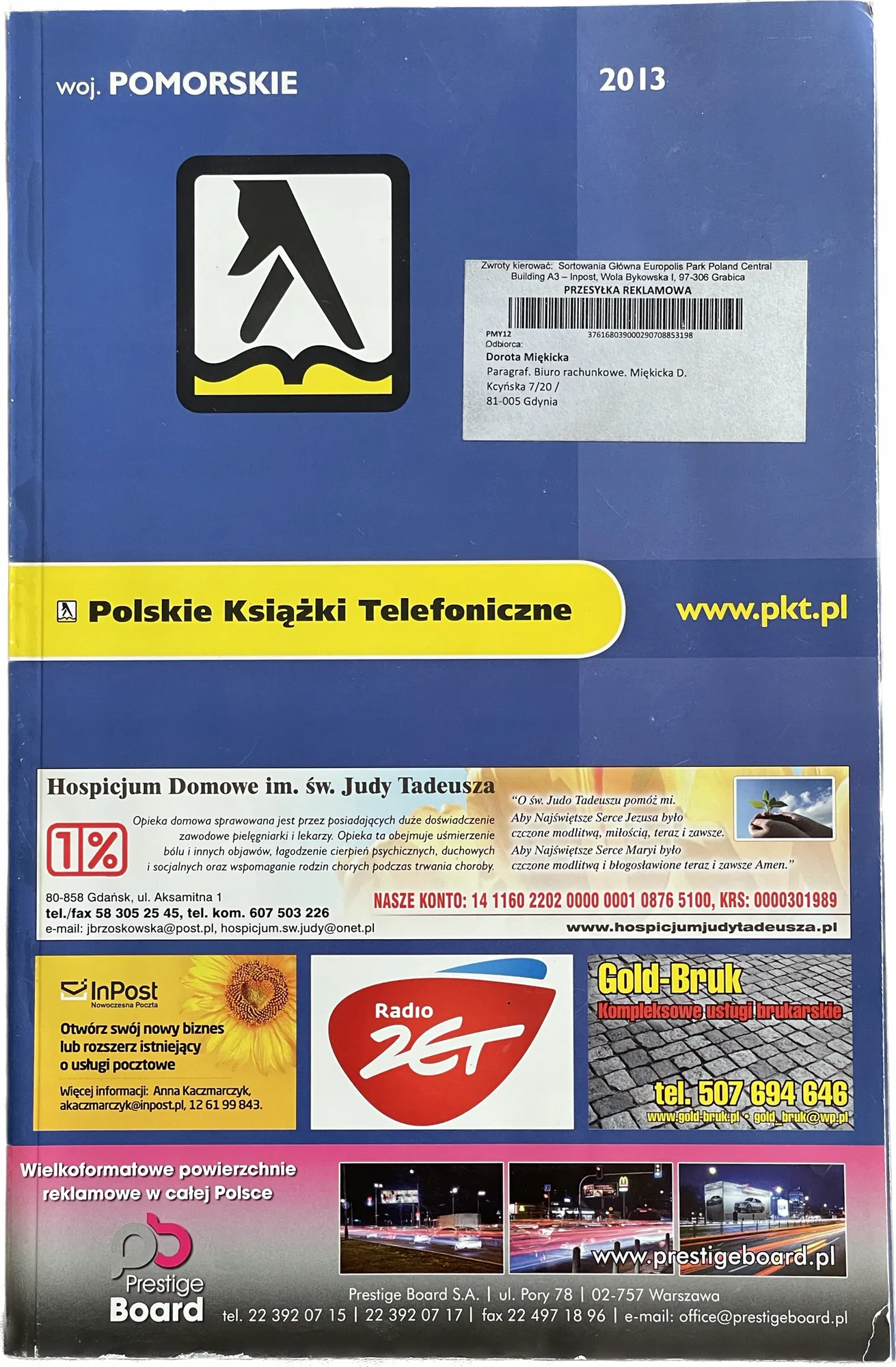 Okładka: Polskie ksiązki telefoniczne 2013 POMORSKIE