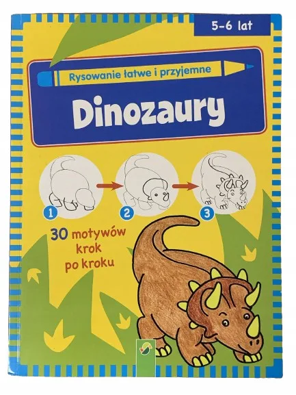 Okładka: Plastyka NAUKA RYSUNKU KURS RYSOWANIA dla dzieci DINOZAURY