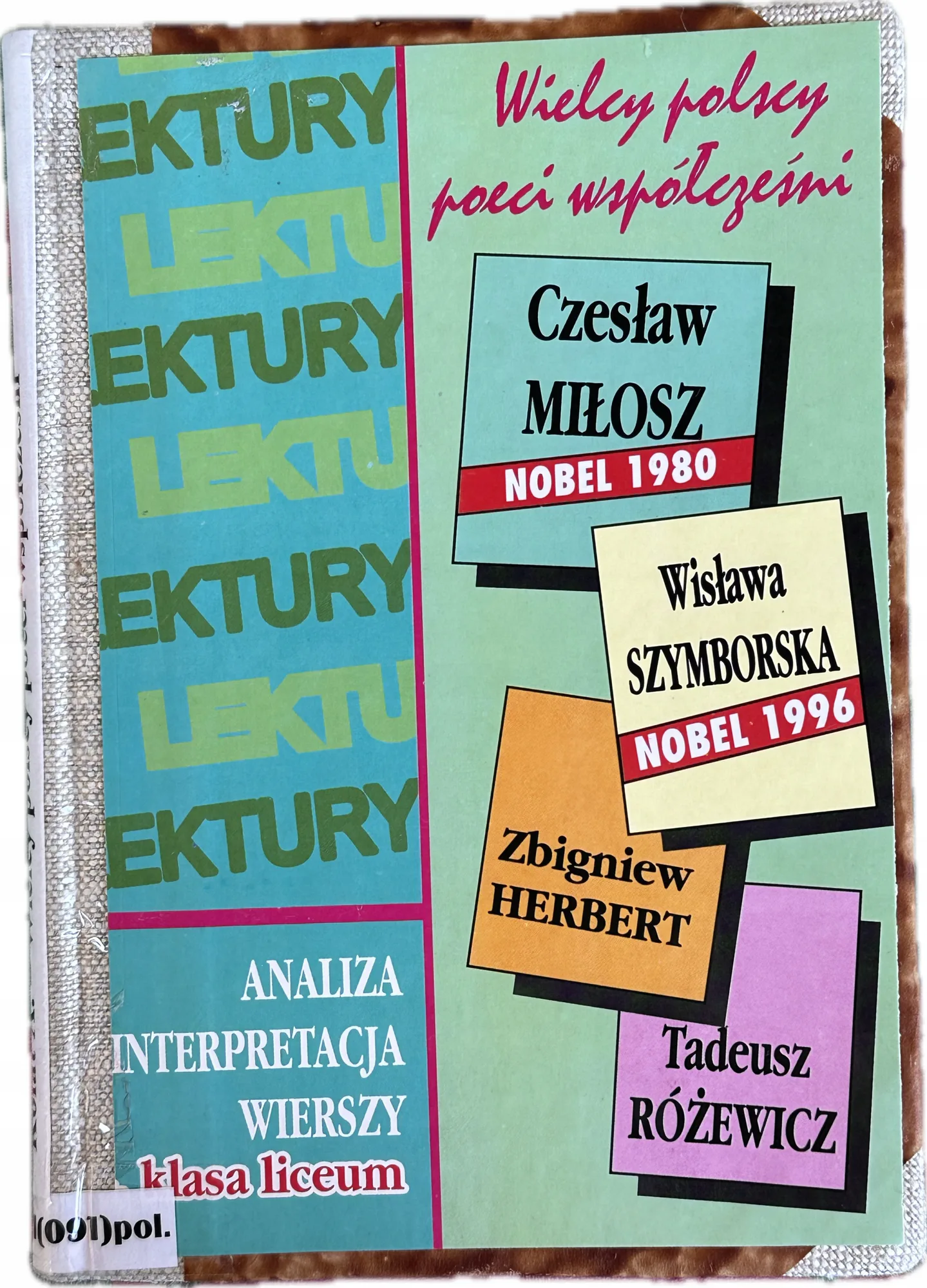 Okładka: Wielcy polscy poeci współcześni Miłosz Szymborska Herbert analiza wierszy
