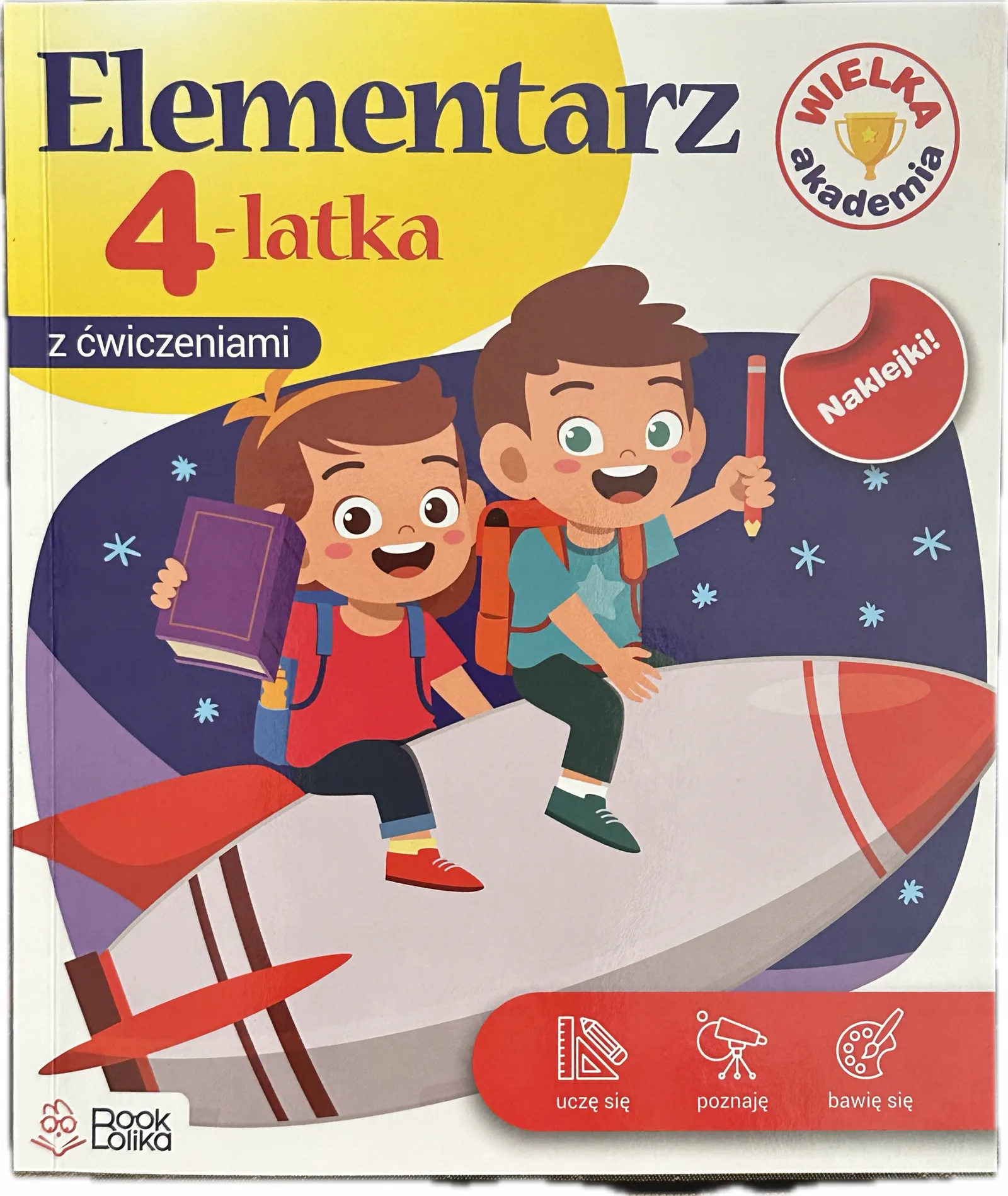 Okładka: Elementarz 4 LATKA czterolatka EDUKACYJNA ćwiczenia zadania Z NAKLEJKAMI