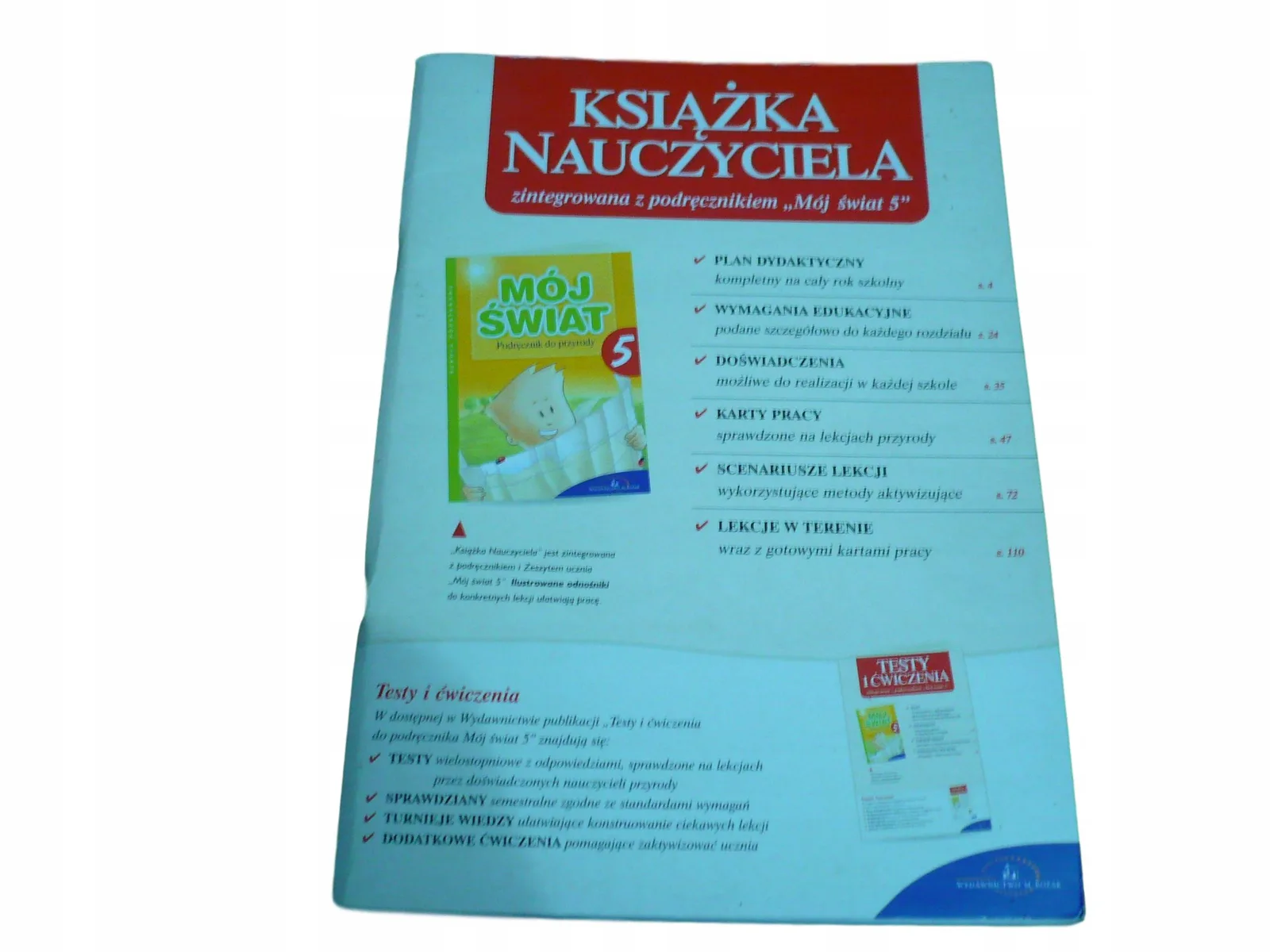 Okładka: MÓJ ŚWIAT KL. 5 ksiązka nauczyciela karty pracy