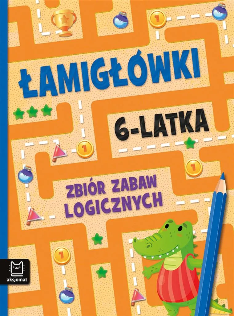 Okładka: książeczka edukacyjna karty pracy 6 lat łamigłówki zabawy logiczne