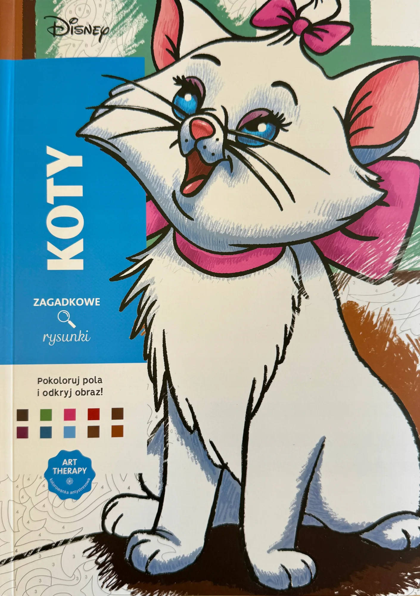 Okładka: Disney KOLOROWANKA ANTYSTRESOWA Zagadkowe rysunki KOTY ART THERAPY