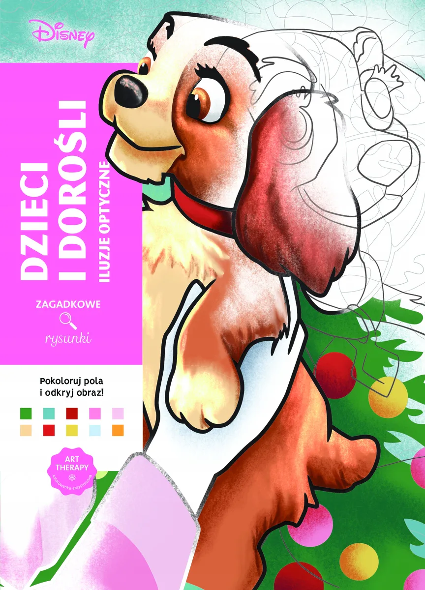 Okładka: Disney KOLOROWANKA ANTYSTRESOWA Dzieci dorośli iluzje optyczne ART therapy