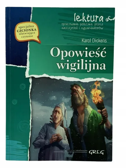 Okładka: OPOWIEŚĆ WIGILIJNA Dickens LEKTURA Z OPRACOWANIEM