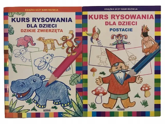 Okładka: Nauka rysowania rysunku kurs dla dzieci 2 SZTUKI