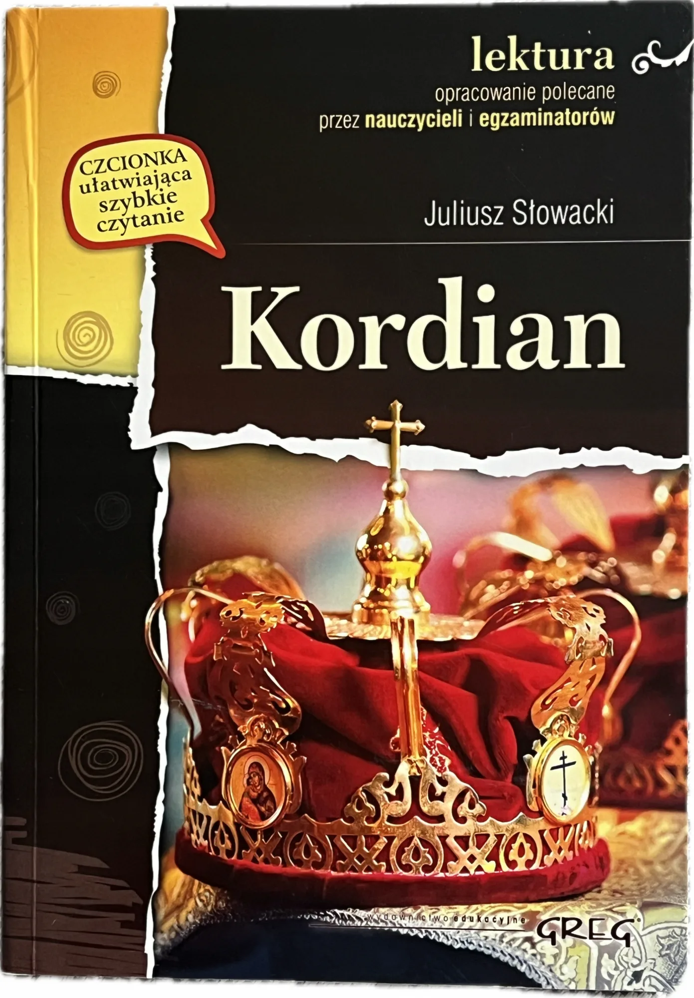 Okładka: KORDIAN JULIUSZ SŁOWACKI lektura z opracowaniem