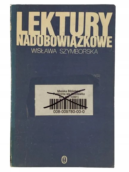 Okładka: Lektury nadobowiązkowe Wisława Szymborska