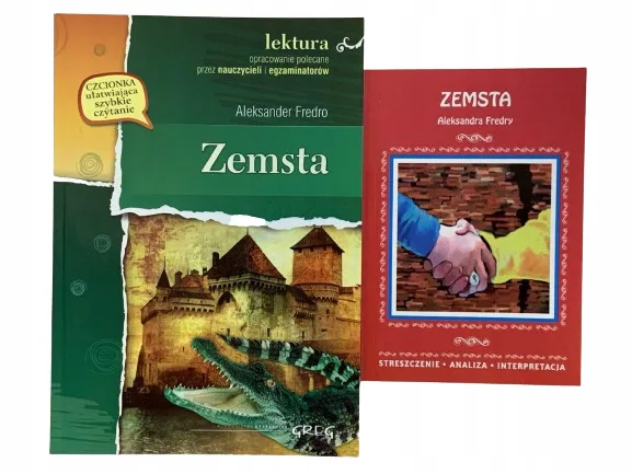 Okładka: ZEMSTA ALEKSANDER FREDRO + streszczenie ściąga