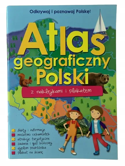 Okładka: książeczka z naklejkami ATLAS POLSKI A4