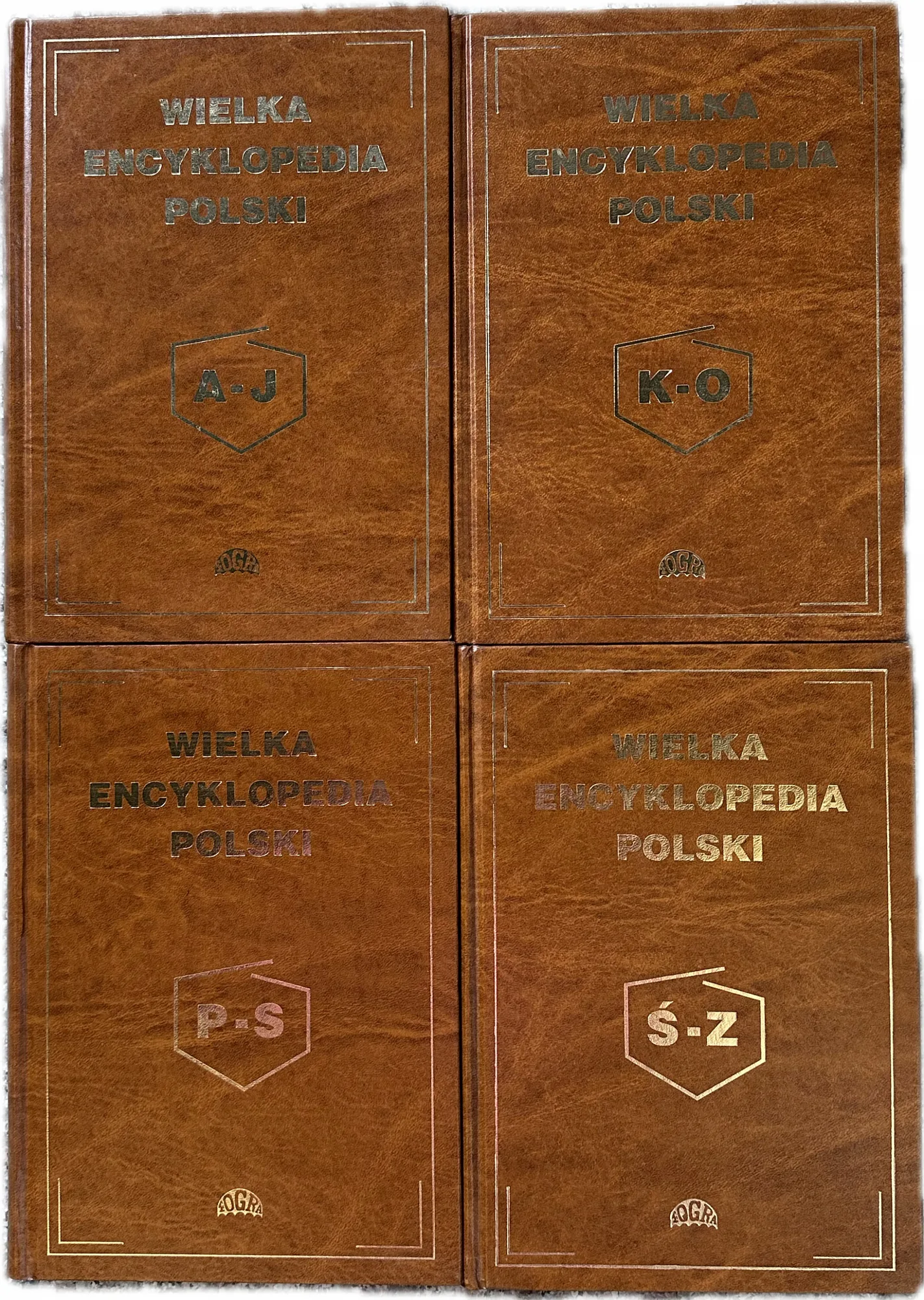 Okładka: WIELKA ENCYKLOPEDIA POLSKI 4 TOMY komplet SKÓRA NOWA