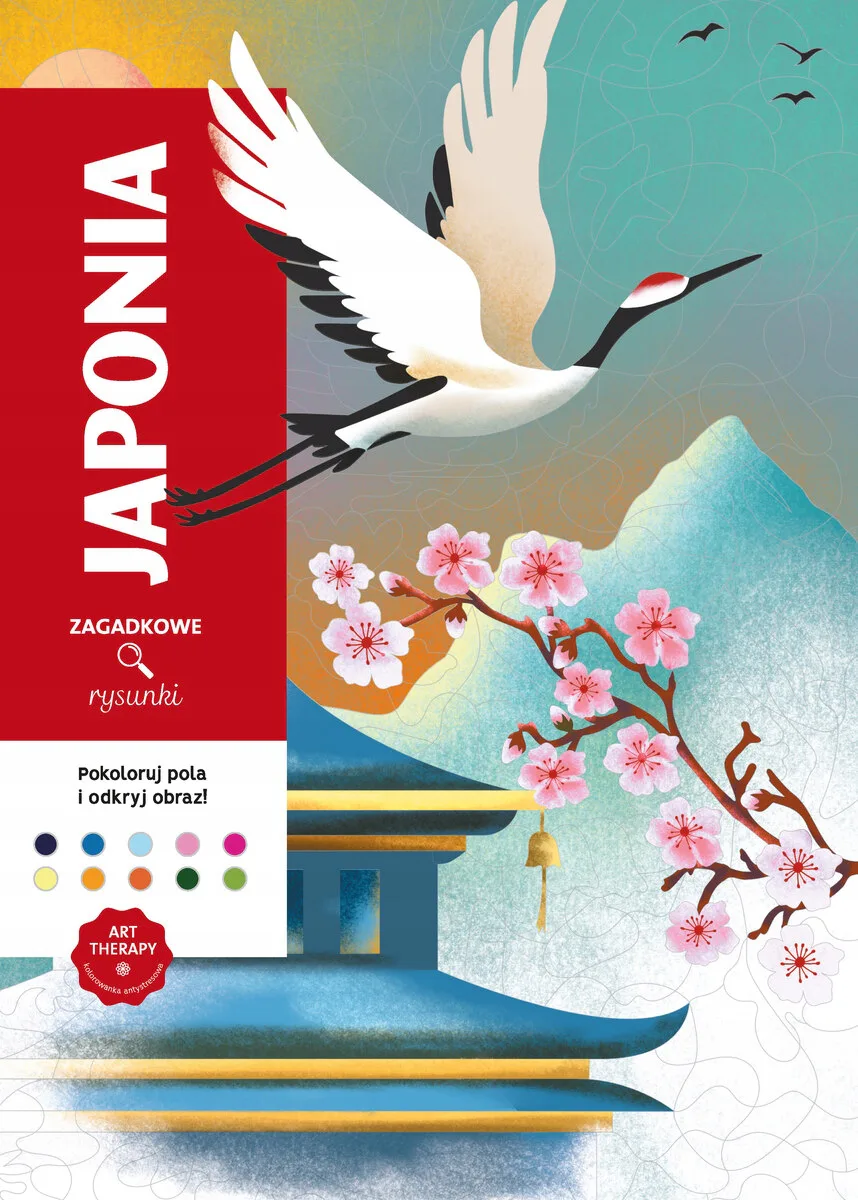 Okładka: Art therapy Kolorowanka antystresowa JAPONIA Zagadkowe rysunki