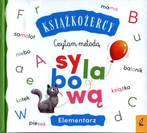 Okładka: Nauka czytania sylabami elementarz sylabowy Książkożercy DUŻE litery powyst