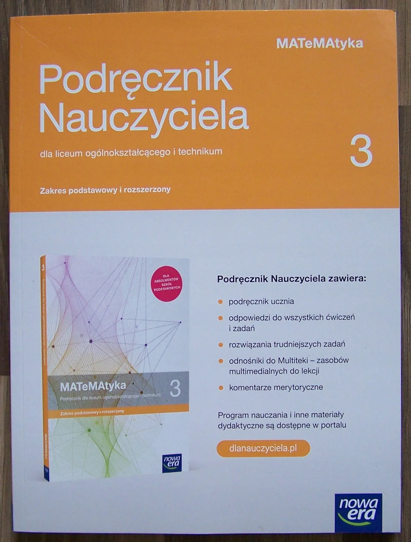 Okładka: MATEMATYKA KLASA 3 NOWA ERA ksiązka nauczyciela ZP ZR