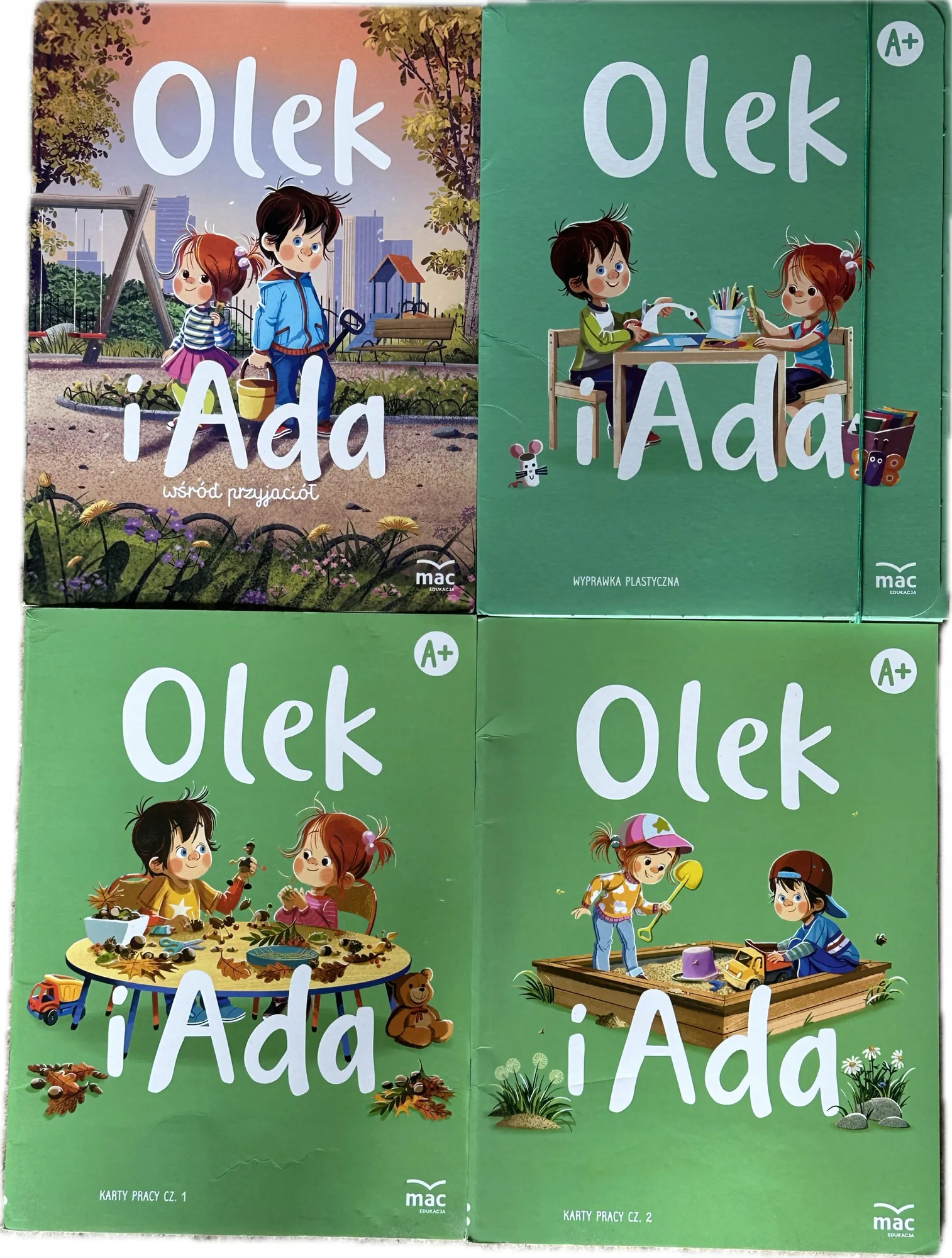 Okładka: OLEK i ADA poziom A+ 4-latek pakiet zestaw komplet karty pracy box MAC