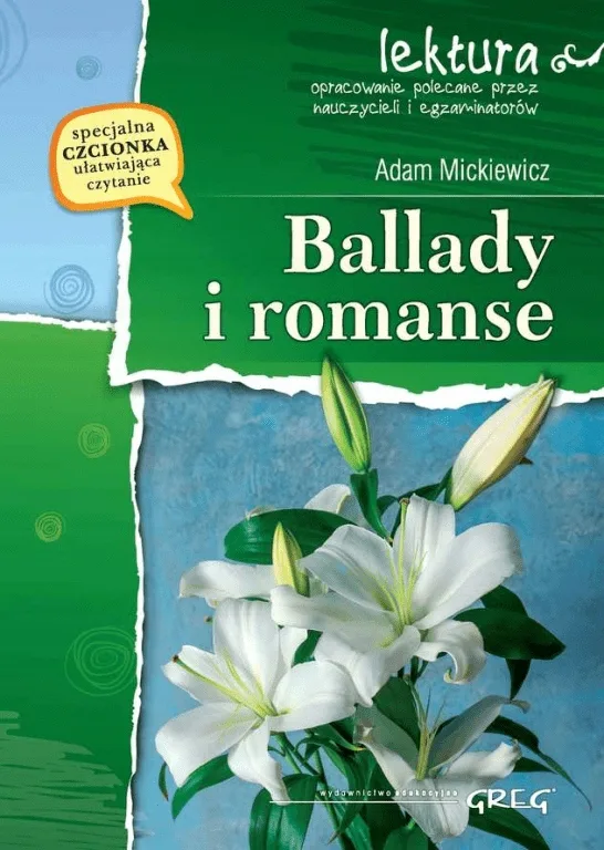 Okładka: Ballady i Romanse Adam Mickiewicz lektura z opracowaniem