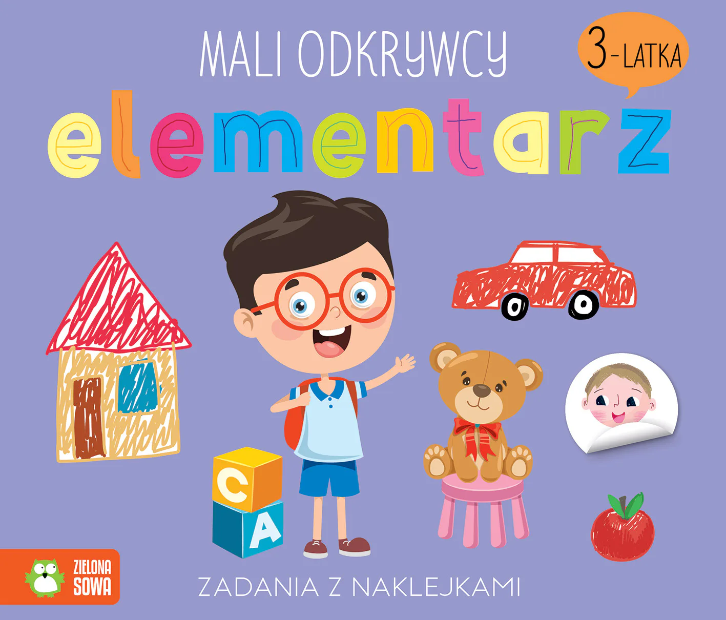 Okładka: Mali odkrywcy Elementarz 3-latka trzylatka ćwiczenia z naklejkami