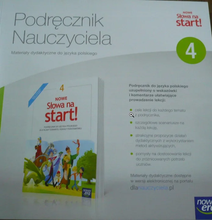 Okładka: NOWE SŁOWA NA START 4 ksiązka nauczyciela podręcznik nauczyciela poradnik