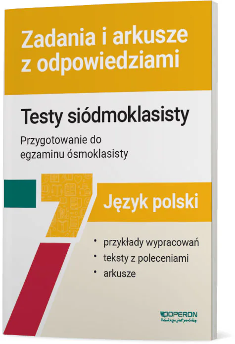 Okładka: klasa 7 OPERON język polski przygotowanie do egzaminu 8-klasisty arkusze
