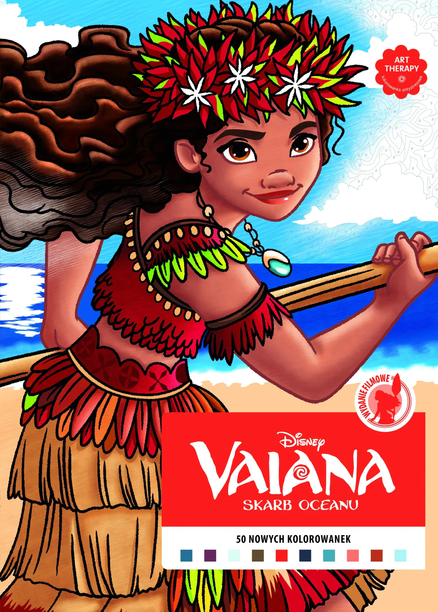 Okładka: Art therapy. Kolorowanka antystresowa. Disney. Vaiana, skarb oceanu.