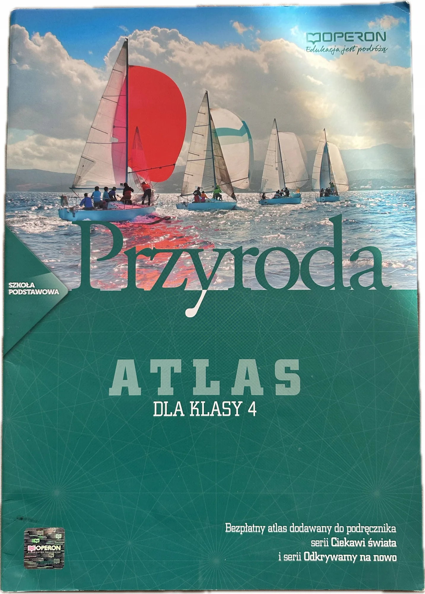 Okładka: PRZYRODA atlas przyrodniczy klasa 4 szkoła podstawowa OPERON