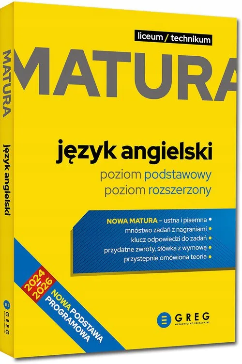 Okładka: Matura język angielski 2024-2026 repetytorium maturalne zadania klucze odp