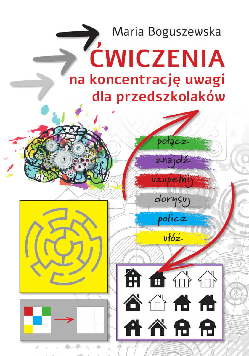 Okładka: Ćwiczenia na koncentrację uwagi dla przedszkolaków KARTY PRACY 4 5 lat