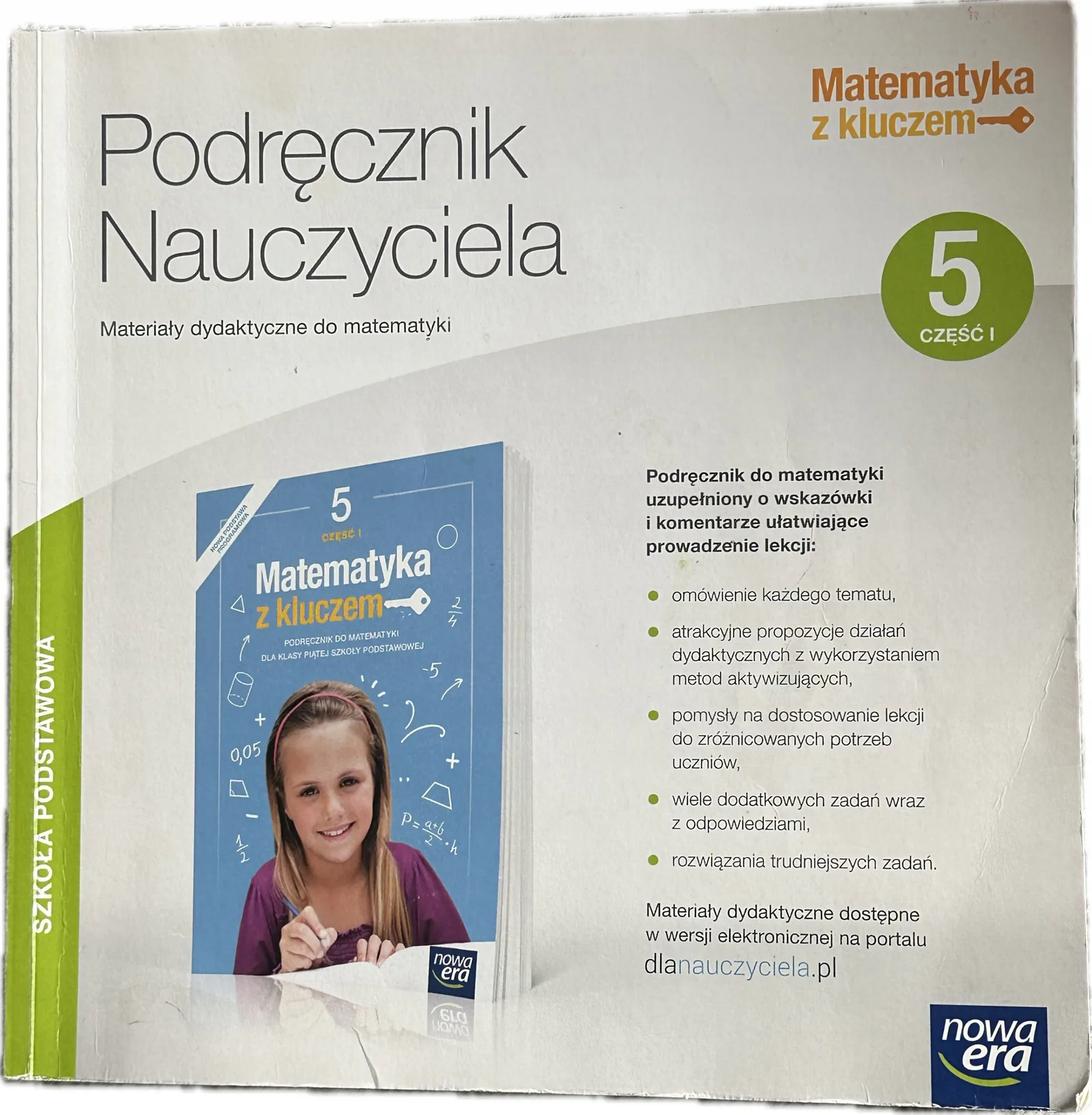 Okładka: MATEMATYKA Z KLUCZEM klasa 5 książka nauczyciela poradnik część 1 NOWA ERA