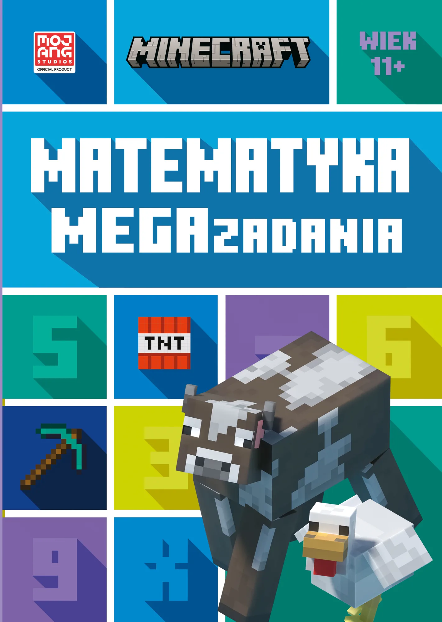 Okładka: Minecraft Matematyka Mega zadania 11+ 5 6 KLASA ZBIÓR ZADAŃ I ĆWICZENIA